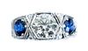 Saturn Jewels Platinum Diamond & Sapphire Ring