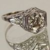 Lady's Art Deco Old European Cut Approx. 1.60 Carat Diamond and Platinum Filligree Engagement Ring