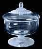 Lalique Crystal "Elvine" Jelly or Candy Bowl w/lid