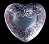 Lalique Crystal Stained Red Heart Box