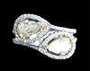 14k White & Yellow Gold Pear Shaped Diamond Ring