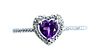 10k WG Heart Shaped Amethyst & Diamond Ring