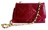 Chanel Red Lizard Quilted Flap Bag