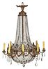 Louis XVI Style Eight Light Chandelier