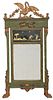 Italian Neoclassical Carved, Painted, Gilt Mirror