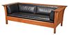Modern Stickley Arts and Crafts Style Cherry Sofa