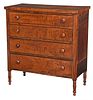 American Tiger Maple Four Drawer Chest