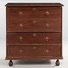 Red-painted Pine Chest over Drawers