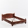 Red-painted Trundle Bed
