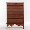 Cherry and Pine Tall Chest of Drawers