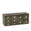 Green-painted Pine Ten-drawer Spice Box