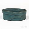 Blue-green-painted Oval Pantry Box