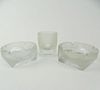 Circa 1960's Rosenthal Three (3) Piece Crystal Smoking Set Including Two (2) Ashtrays and One (1) Cigarette Holder.