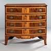 Federal Mahogany and Maple Inlaid Bowfront Chest of Drawers