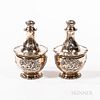 Pair of Tiffany & Co. Sterling Silver-gilt Perfume Bottles