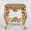 Onyx-top Carved Giltwood Table