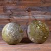 Pair of Large Composition Garden Spheres