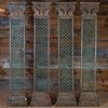 Set of Four Wrought Iron and Metal Trellis Decorated Pilasters
