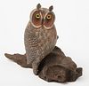 Niniature Carved Owl by C. W. Waterfield