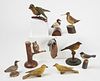 Lot of Carved Songbirds including Russ Burr