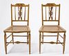 Pair of Fancy Painted Federal Chairs- signed