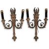 Pair Of Bronze Swan Wall Sconces