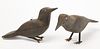 Pair of Folk Art Carved and Painted Crows