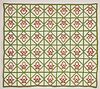 Antique Baskets Quilt with Trapunto Hearts
