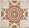 Very Fine Early Chintz Star Quilt