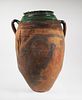 Antique Turkish Terracotta Art Pottery Olive Jar