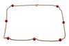14K Double Rope Garnet Necklace