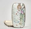 Chinese Enameled Porcelain and Metal Covered Box