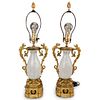 French Empire Gilt Bronze and Rock Crystal Lamps