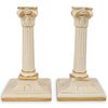 A Pair Of Royal Worcester Candle Sticks