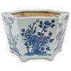 Antique Chinese Blue and White Porcelain Planter