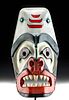 20th C. Northwest Coast Haida Wood Mask Dog Fish