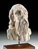 17th C. Spanish Colonial Limestone Bust Bearded Male