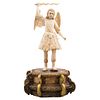 ST MICHAEL ARCHANGEL 18TH-19TH CENTURIES Carved in ivory 35.4" (90 cm) tall Carved wooden base