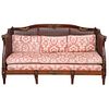EMPIRE STYLE SOFA 20TH CENTURY Carved in wood with bronze applications, bejuco backrest 43.3 x 72.8 x 32.2" (110 x 185 x 82 cm)
