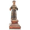 ST ANTHONY OF PADUA MEXICO, 18TH CENTURY Polychrome wood carving. Includes base. 10.8" (27.5 cm) tall