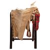 FAENA SADDLE MEXICO, 20TH CENTURY Round chair with chaps. Made in Lagos de Moreno, Jalisco.