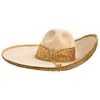 CHARRO HAT, MEXICO 20TH CENTURY Made of long rabbit hair Decorated with a golden thread cord 