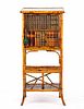 English Bamboo Cabinet with Faux Books, 19th C.