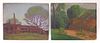 2PC Gene Miles Impressionist Landscape Paintings