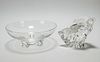 2PC Donald Pollard for Steuben Glass Table Items