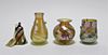 4PC Lundberg Studios Iridescent Art Glass Vases