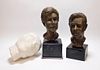 3PC Modern Bronze & Marble Busts