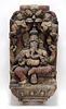 19C Indian Carved Wood Ganesh Panel