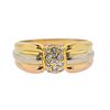 Cartier 18k Gold Tri Color Diamond Ring