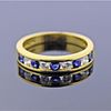 Tiffany & Co 18k Gold Diamond Sapphire Band Ring